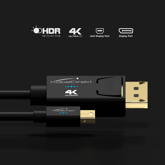 KabelDirekt - 8K DisplayPort cable version 1.4 - 6 feet - (VESA certified  supports 8K 60 Hz 4K 120 Hz HBR3 DSC HDR10 DP8K) - Gaming Edition