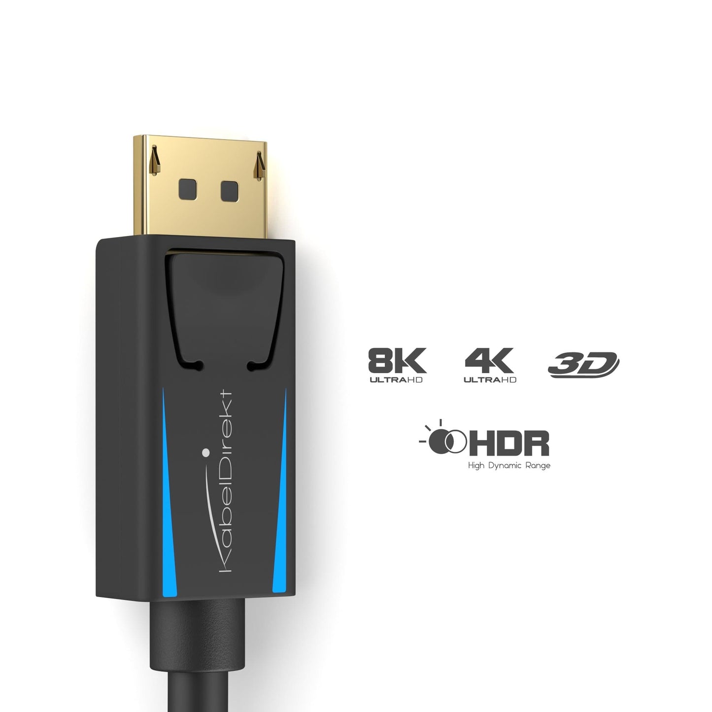 Câble DisplayPort 8K - résolution UHD avec 8K/60 Hz ou 4K/120 Hz