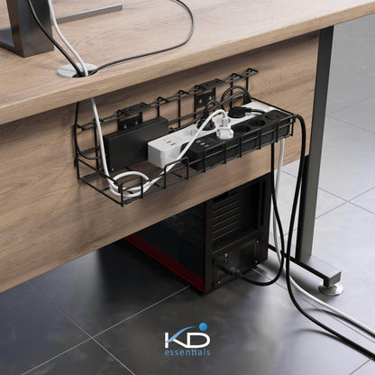 KD Essentials – Kabelkorb aus Metall, Größe L, schraubbar, 2er Set – Kabelhalterung & Kabelwanne