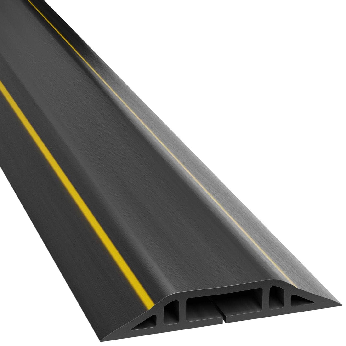Cable channel/bridge/ramp, floor cable cover for up to 3 cables, black-yellow