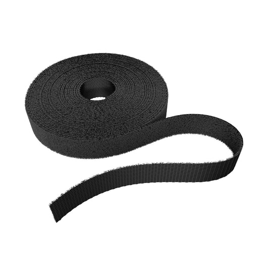 Klett-Kabelbinder – frei zuschneidbare, wiederverwendbare Klettband-Rolle, 12,5 mm breit, schwarz