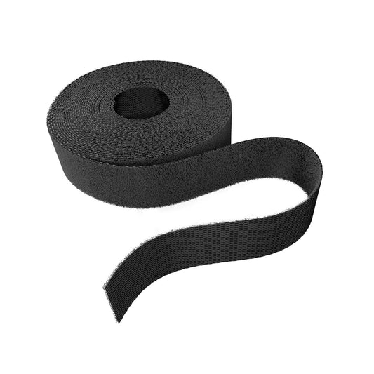 Klett-Kabelbinder – frei zuschneidbare, wiederverwendbare Klettband-Rolle, 20 mm breit, schwarz