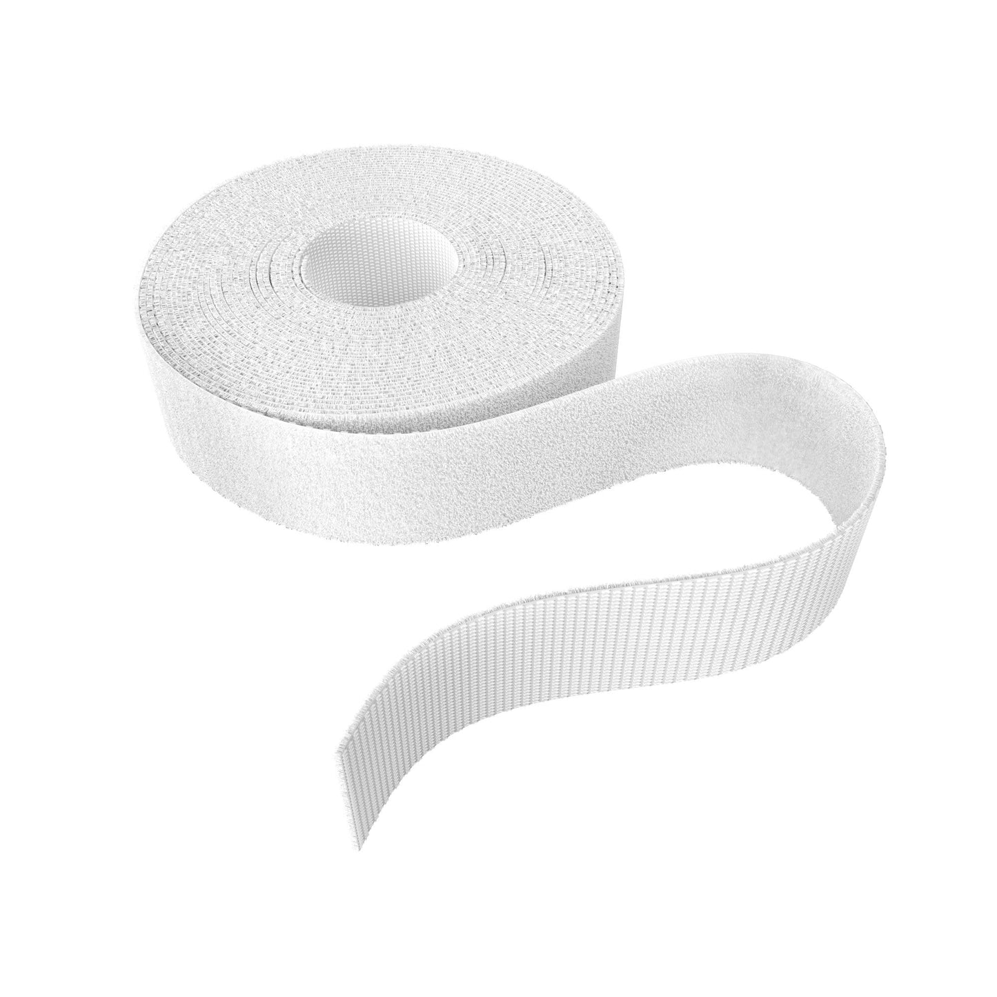 Klett-Kabelbinder – frei zuschneidbare, wiederverwendbare Klettband-Rolle, 20 mm breit, weiß