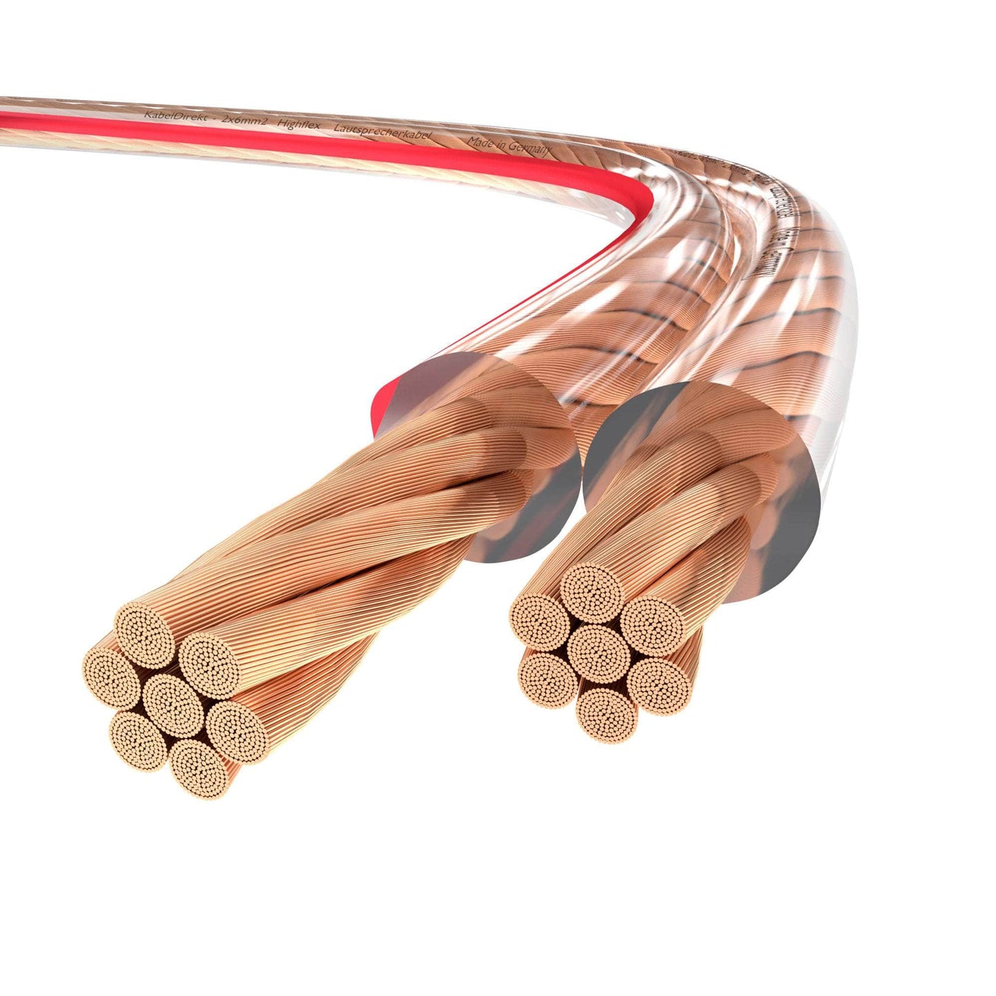 Pure copper speaker cables – Stereo speaker cables Made in Germany with polarity markings