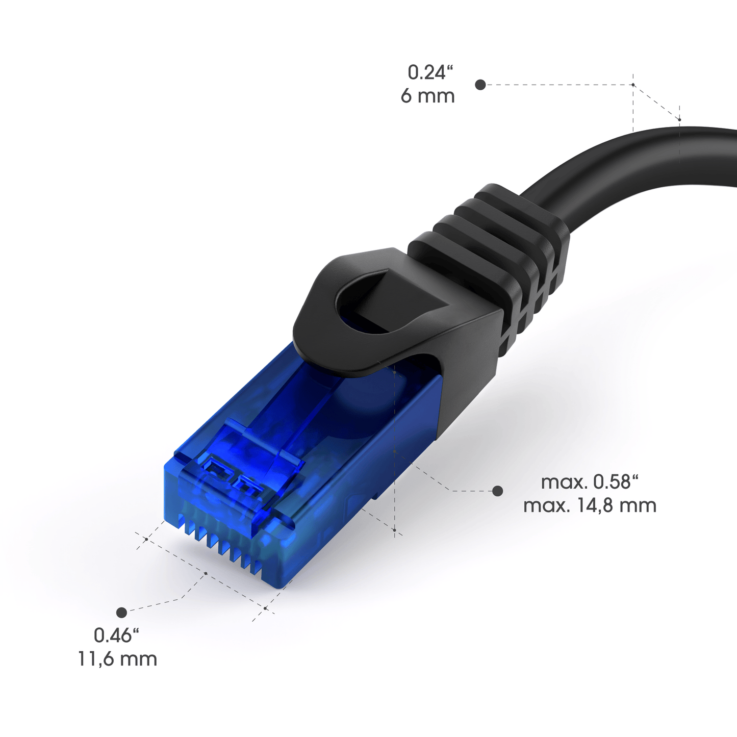 CAT 6 Netzwerkkabel, Ethernet, LAN & Patch Kabel UTP, schwarz/blau